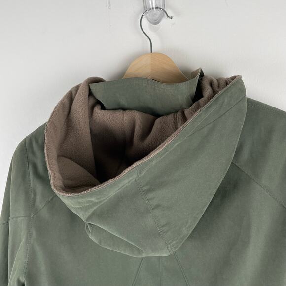 Vintage Green Hooded Jacket Windbreaker with Fleece Liner - Size S - Picture 10 of 13